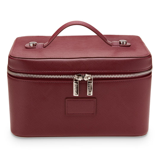 ETOILE - Vanity Case Burgundy - Stylish Travel Makeup Bag Organizer with Dividers