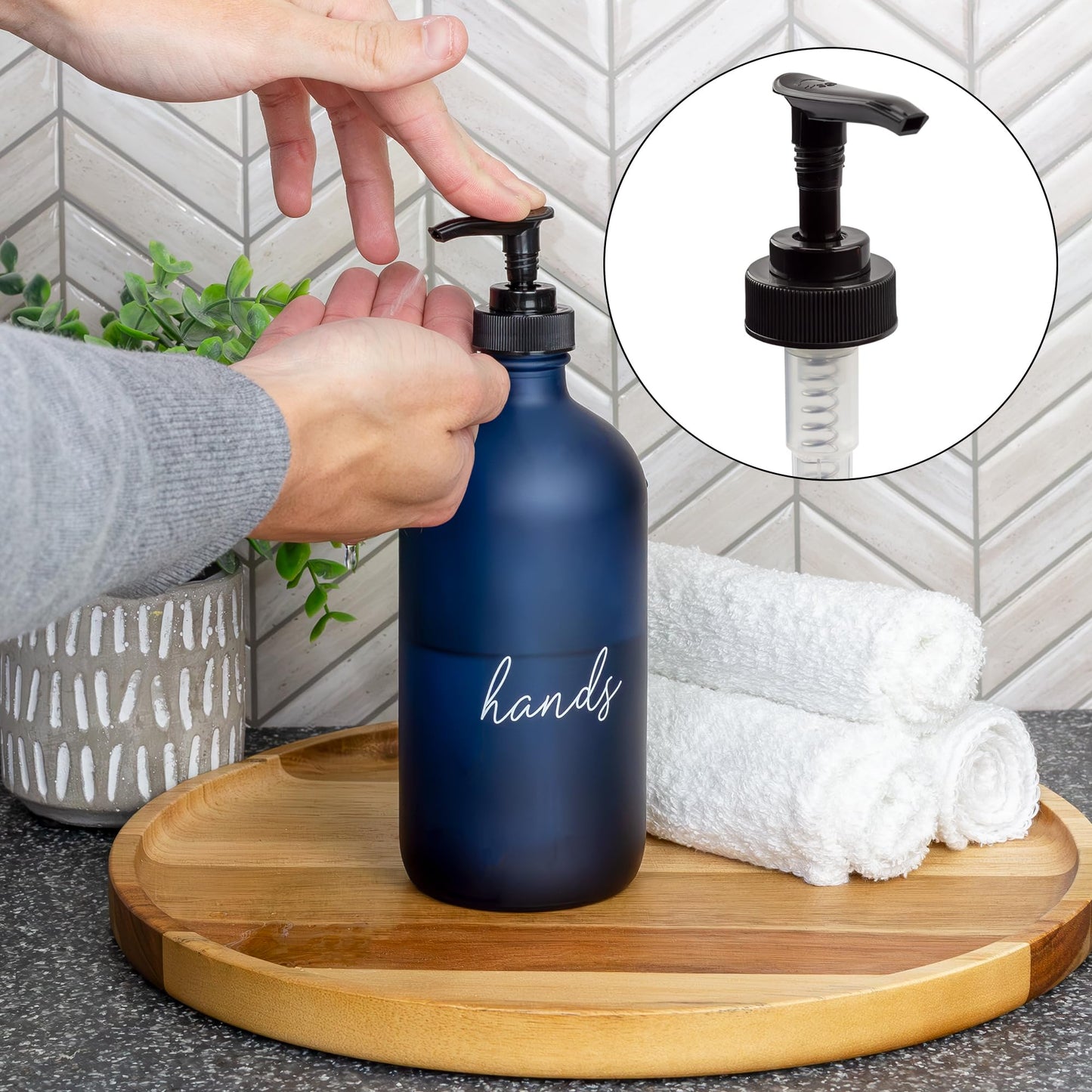 Cornucopia Brands 28-400 Replacement Pumps for Soap Dispensers/Lotion Bottles (6-Pack); Plastic Standard Size Replacement Pump Parts w/ 8-Inch Dip Tubes