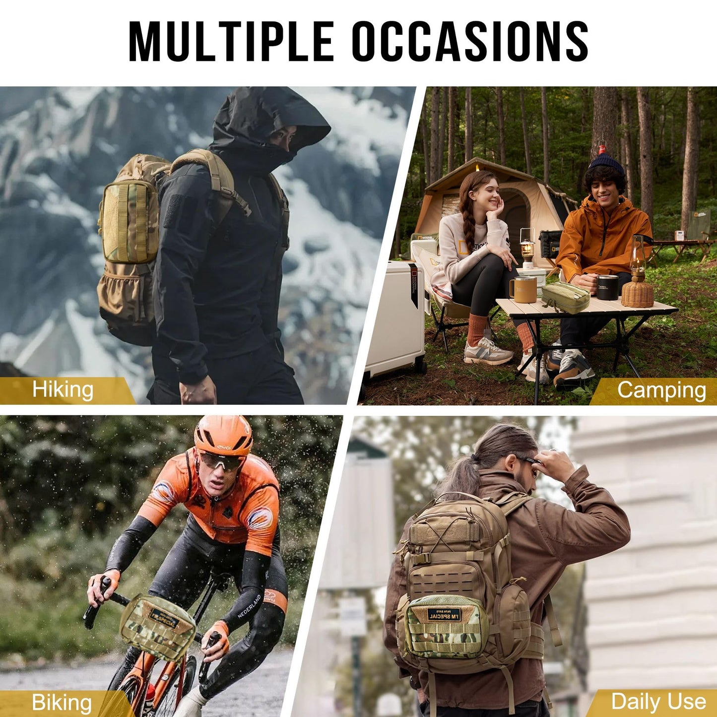 OneTigris MOLLE Pouch, Tactical Admin Pouch Belt EDC Tool Organizer Zippered Utility Waist Pack 8" x 5" x 2.5"