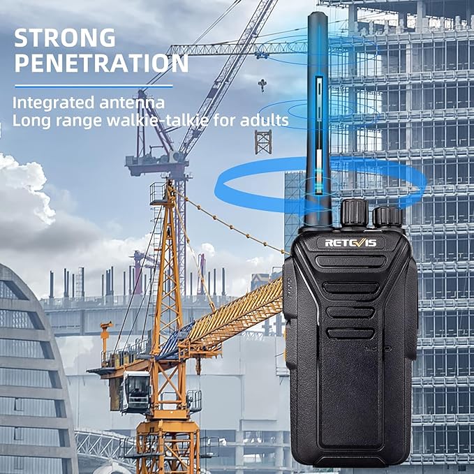 Retevis RT27 Walkie Talkies,Two Way Radio with Shoulder Speaker Mic,2 Way Radios Long Range,USB Charging Base,Local Alarm,Walkie Talkie for Adults Construction Site School Security(5 Pack)