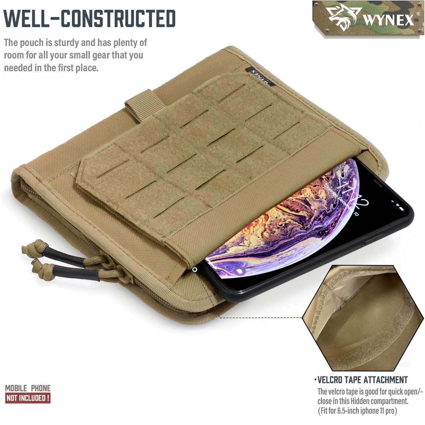 WYNEX Tactical Molle Admin Pouch, Laser-Cut, EDC Organizer Tool Pouch