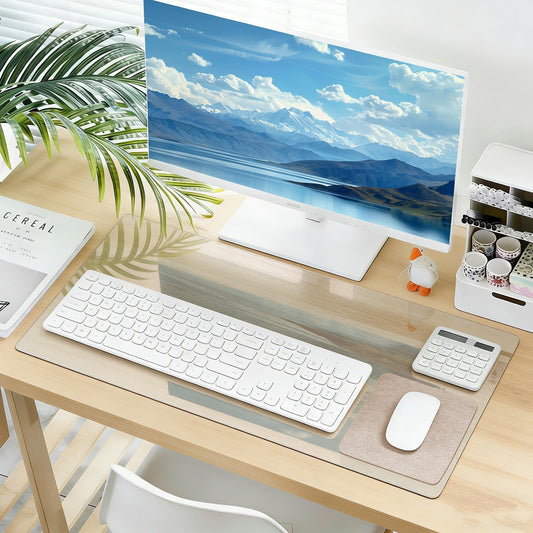 JIAERSLY Large Clear Desk Mat, 31.5"x15.7", Office Desk Protector