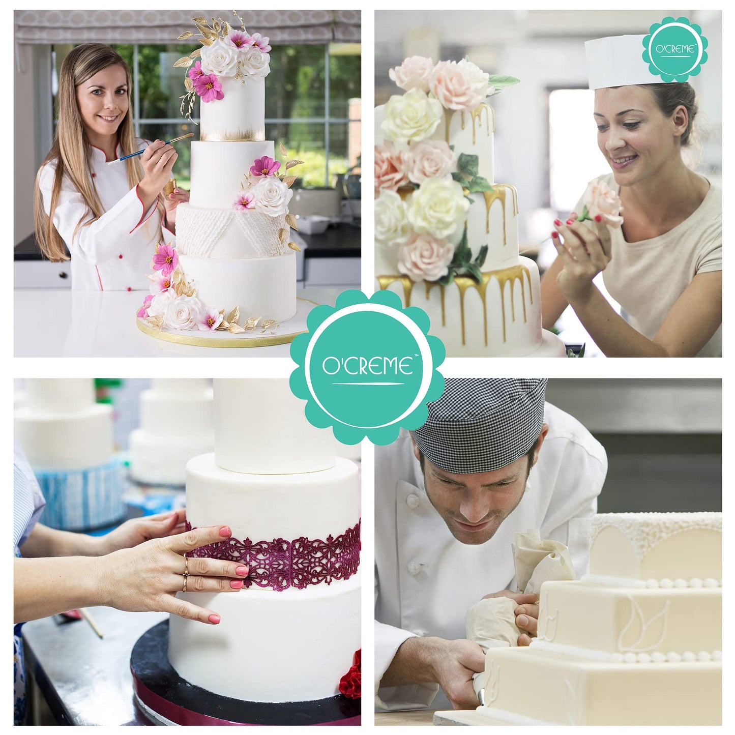 O'CREME Polystyrene Dummy Cake Decorating Display for Baked Goods Bakery Supplies Round Shape (10” Diameter x 4” High)