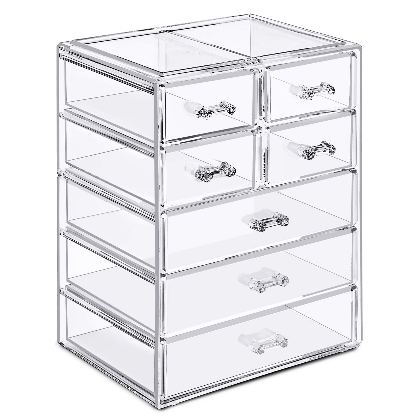 Sorbus Acrylic Makeup Organizer Set, 7-Drawer Vanity & Countertop Cosmetic Storage with Small & Wide Drawers, Clear Makeup Storage for Brushes, Lipsticks, Jewelry – Holiday Gift for Women & Teens