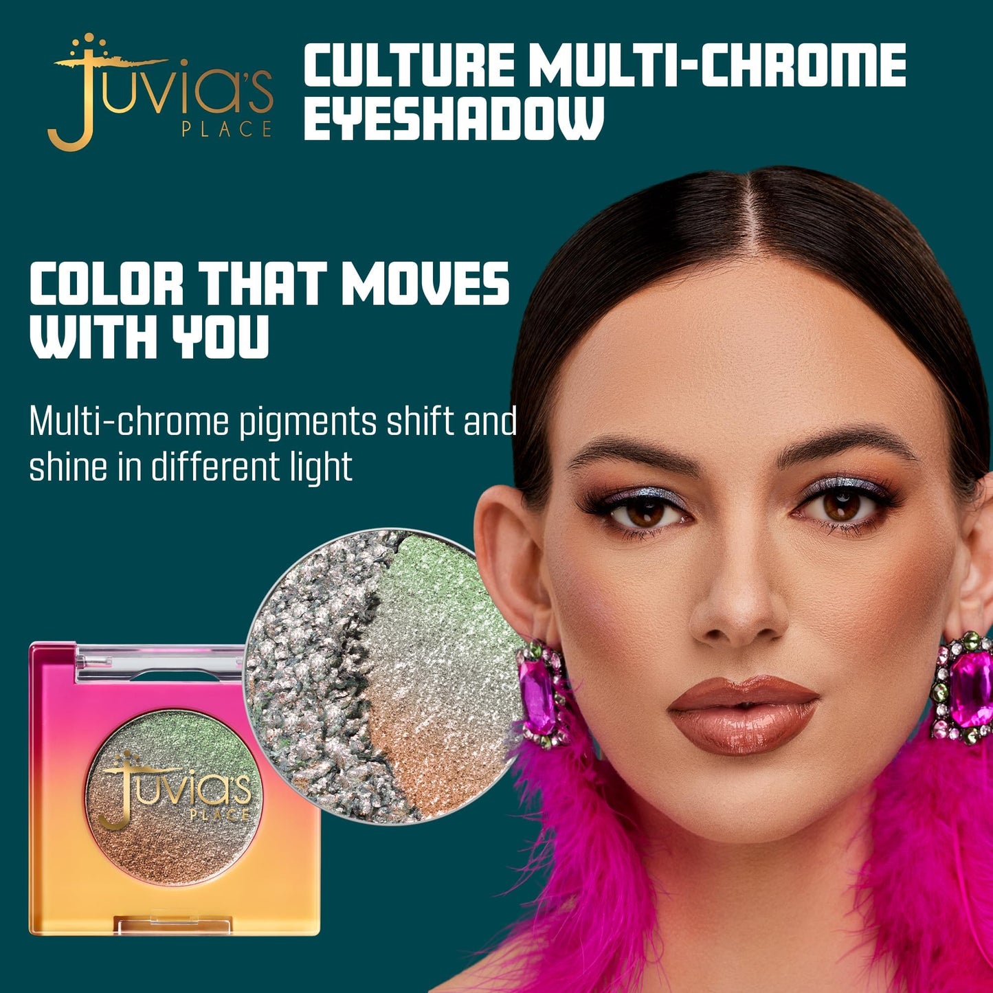 Juvia's Place Culture Multichrome Eyeshadow – Shock – High-Pigment, Intense Color-Shifting Magic – Ultra-Smooth Velvet-Touch Texture – Dazzling Multidimensional Color for Bold and Full Drama