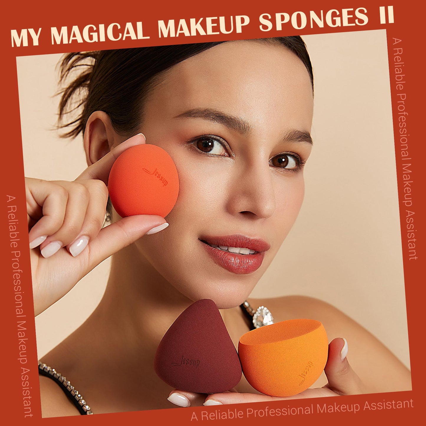 Jessup Vegan Makeup Brushes Set T327 with Makeup Sponge SP013