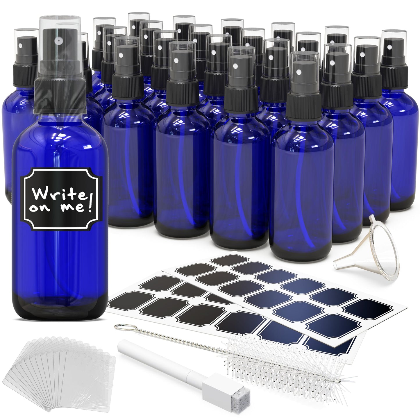 Nevlers Blue Glass Spray Bottles 4 Oz 24 Pack Practical 4 Oz Bottles