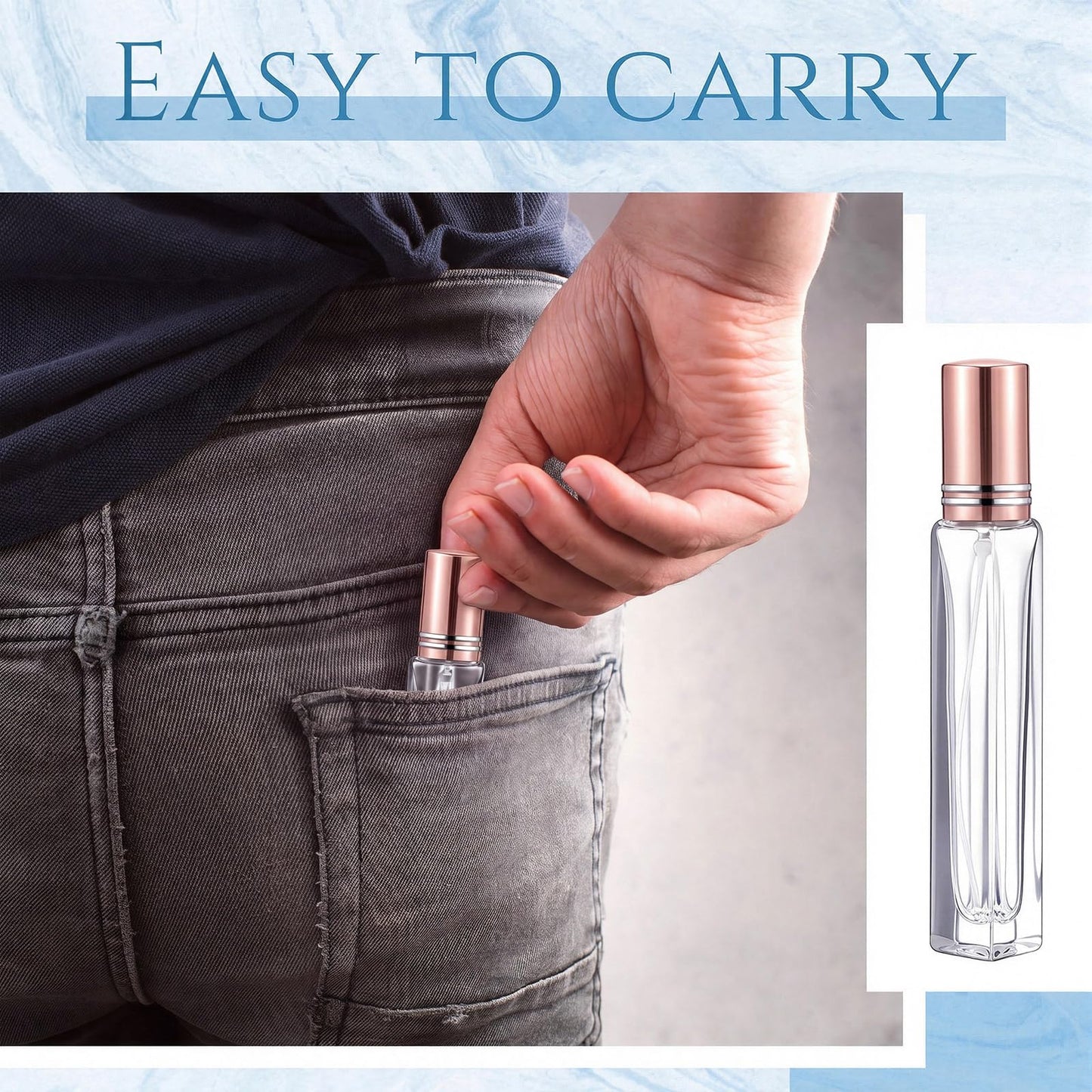 Domensi 40 Pcs 10/15/20/30 ml Perfume Travel Refillable Glass Bottles Spray Bottle Perfume Atomizer for Cologne Dispenser Leak-proof Fragrance Bottles Atomizer Pump Kit (10 ml,Rose Gold)