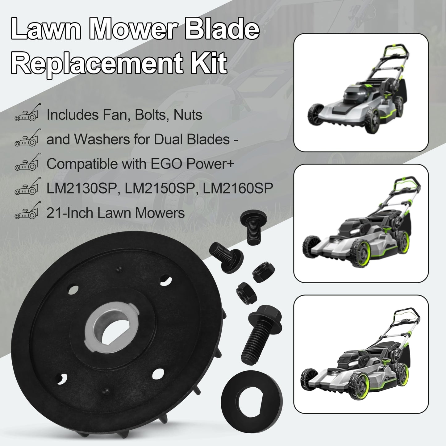 Skyolaq Blade Bolt Washer Kit for EGO 21" Dual Blades Mowers