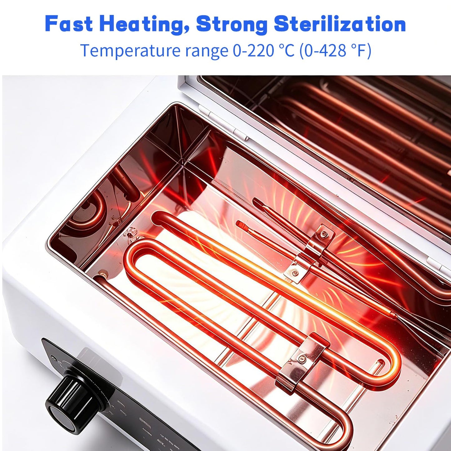 High Temperature Sterilizer Autoclave Machine, 110V 1.5L Metal Tool Cleaner Machine, 300W esterilizador de manicura, Nail Tool Sterilizer with Timer for Sundry Beauty Hair Nail Metal Tools