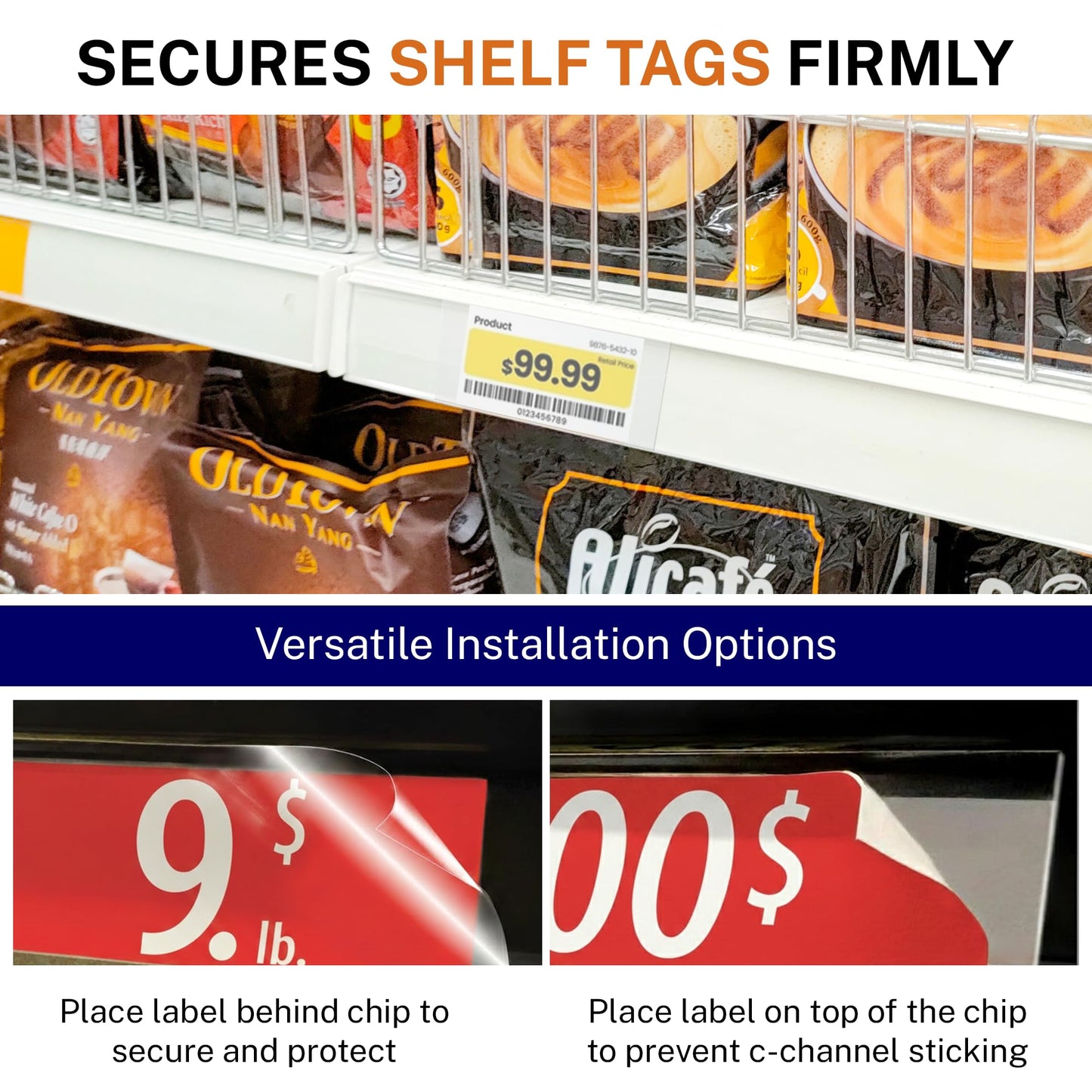 CinchSigns Clear Plastic Label Holder - Shelf Price Tag Holder, 1000 Count Bulk Bundle - 7.5mm Thick Glossy Chips for Retail Merchandising, Warehouses and Professional Store Display - 3.25"L × 1.25"H