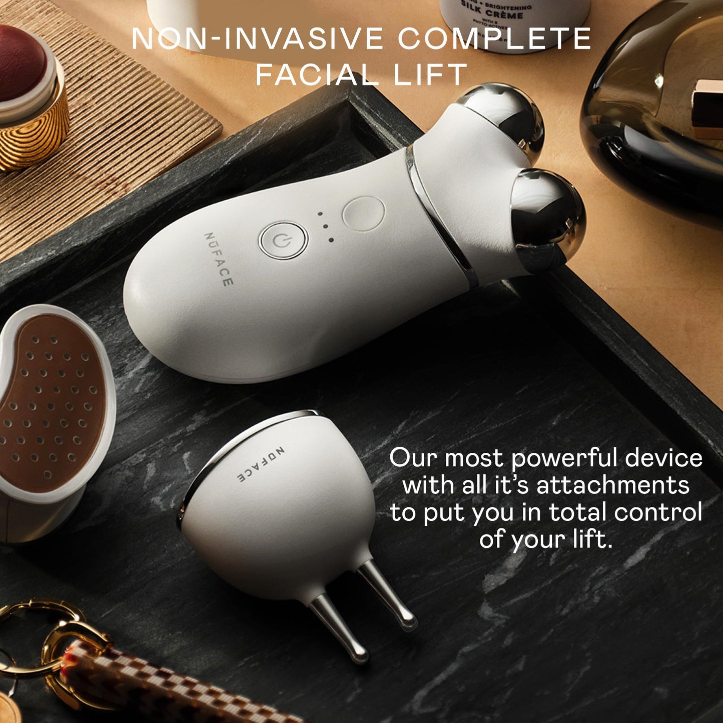 NUFACE Trinity+ Facial Massager + LED Red Light Therapy - Wrinkle Reducer, Skin Tightening & Lifting for Face & Neck, FDA-Cleared - Enhances Radiance, Reduces Fine Lines - Microcurrent Facial Device