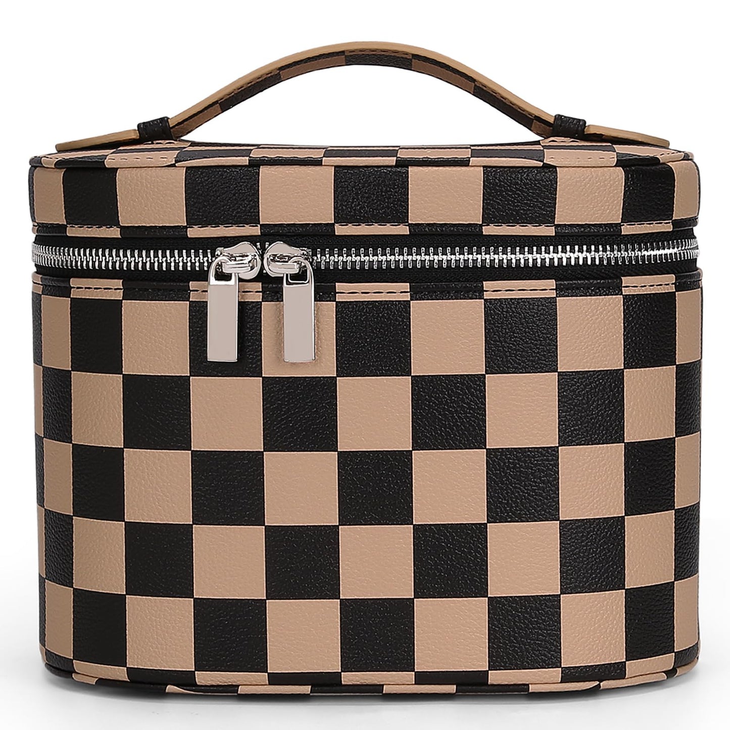 YFGBCX Checkered Makeup Bag Vanity Case with Divider Travel Toiletry Bag Women Cosmetic Bag Makeup Organizer Case