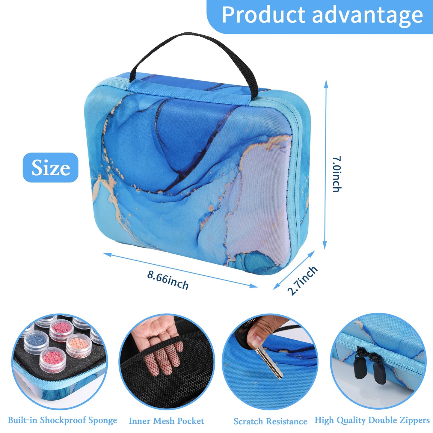 LYMUSUMI 30 Slots Diamond Art Storage Containers Portable Bead Storage Boxes for Diamond Painting Accessories and Tools