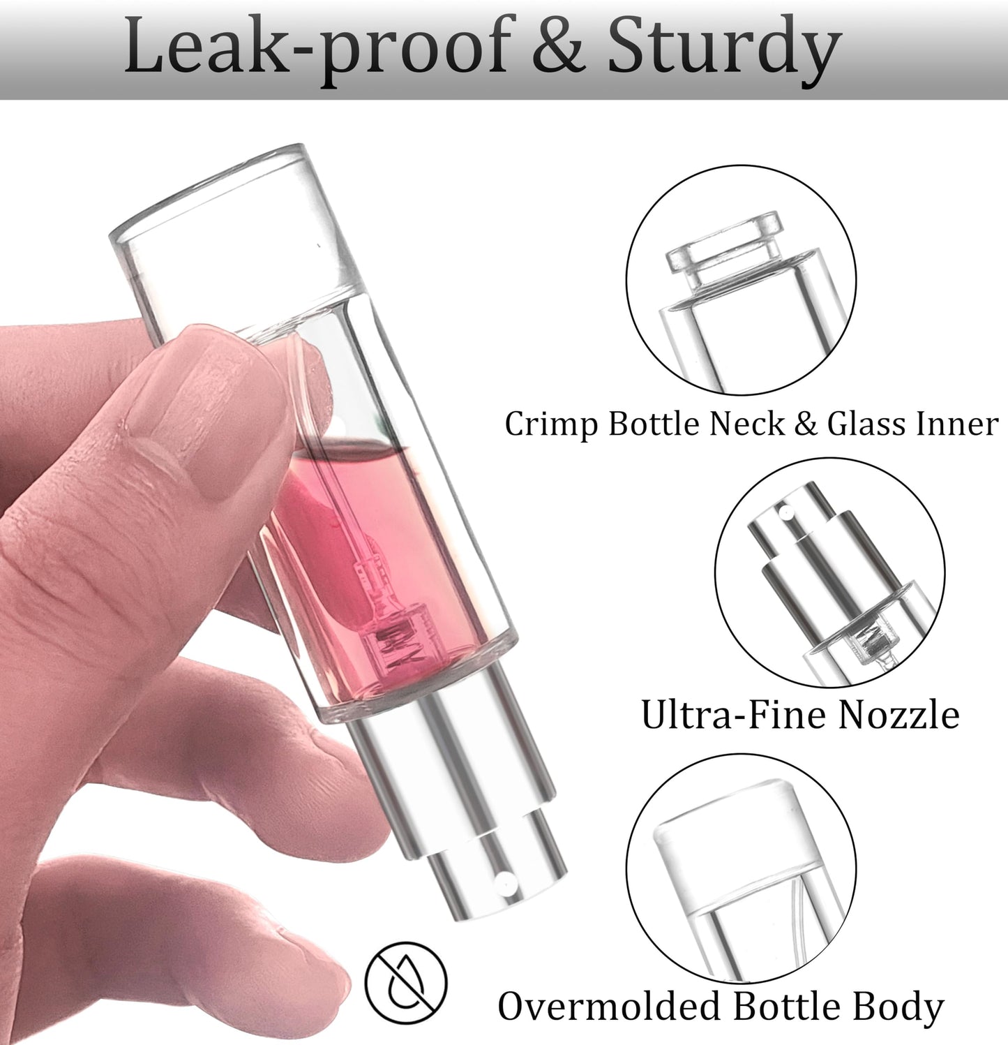 KIT TOWN 5ml Perfume Travel Refillable Bottle Perfume Atomizer, Travel Size Perfume Bottle,10pcs Glass Bayonet Mount Fragrance Atomizers for Trip, Leak-proof Cologne Sprayer Bottles