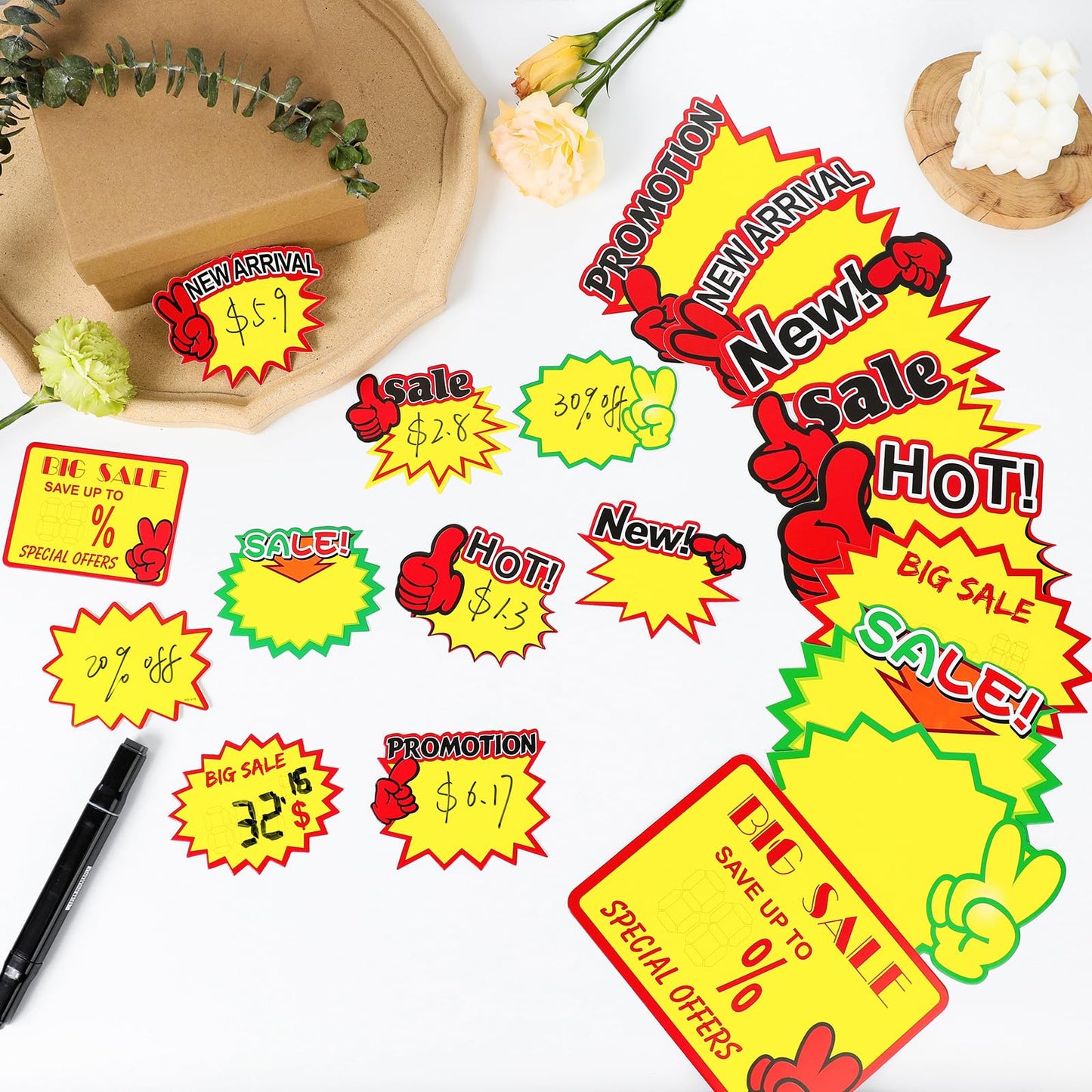 Starburst Sign for Retail Store Large 200pcs yellow