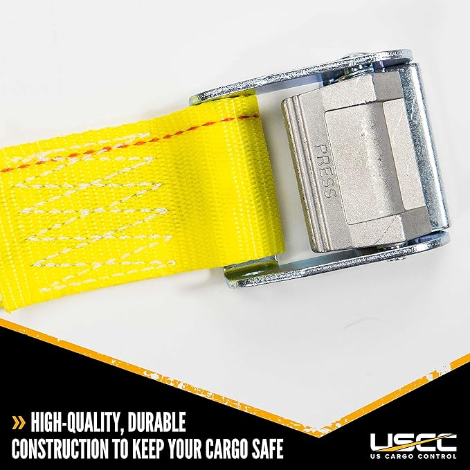 US Cargo Control E-Track Cam Buckle Straps (1000-Pack), 2 Inch x 12 Foot E Track Straps with Cam Buckle and Spring E-Fittings, 2,500 LBS Break Strength, Easy-to-Use Tiedowns in Vans and Trailers