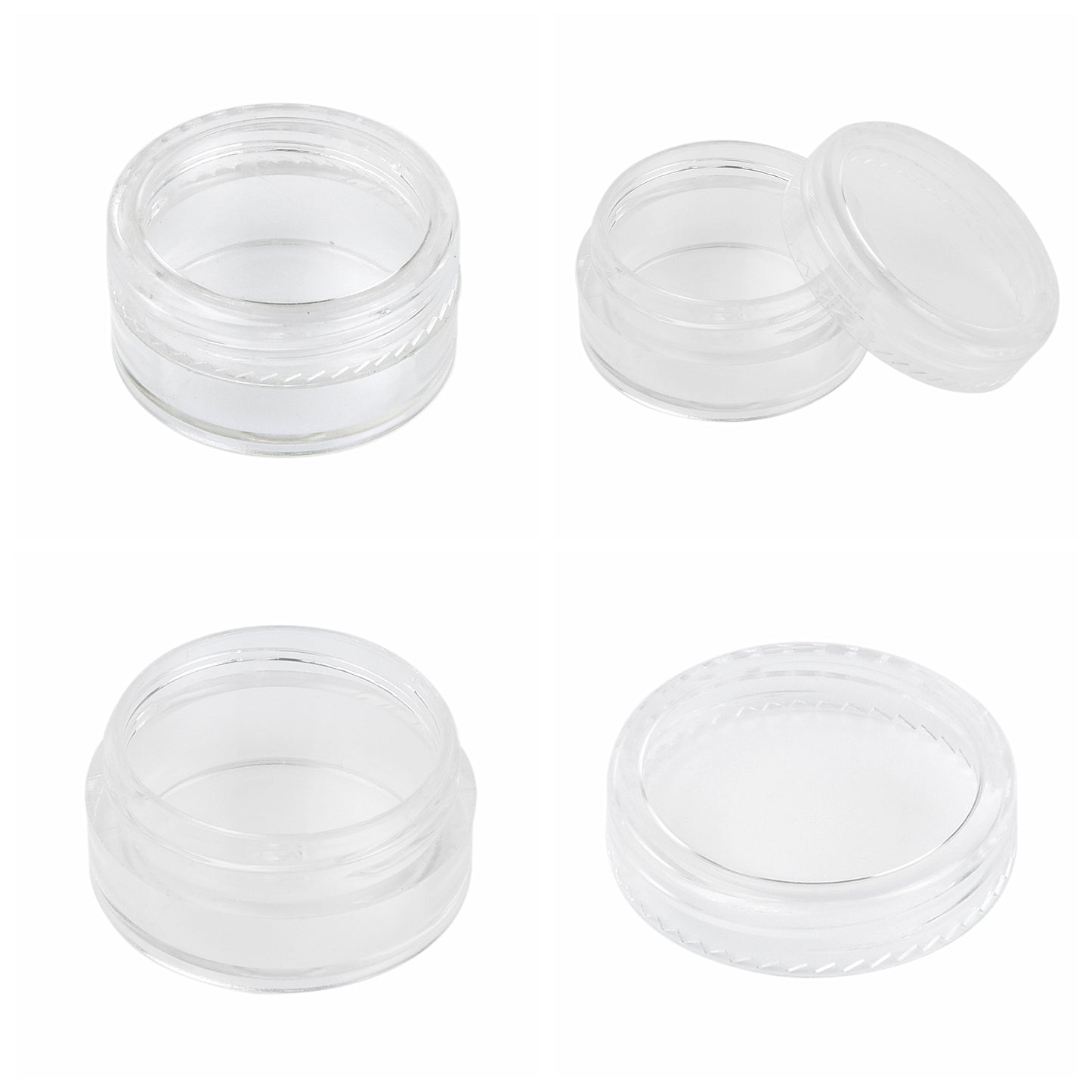 Kare & Kind 48 packs DIY Natural Empty Lip Balm Container pot jars, Cosmetic Containers, with Clear Screw Cap Lids, 5 GRAM, Including lip balm stickers (48 Jars + 96 Ashesive labels, Transparent)