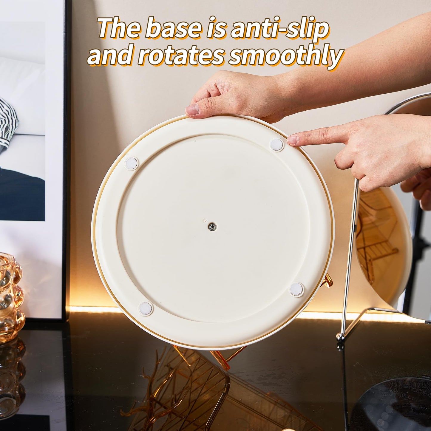 WMBOOX 360° Rotating Makeup Organizer, Multi-Compartment Cosmetic Storage Organizer for Vanity, Clear Skincare & Jewelry Organizer with Large Capacity for Lipstick, Brushes, Perfume & Accessories