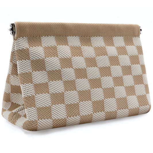 bohunono Small Makeup Bag for Purse,Cute Travel Makeup Pouch, Perfect Cosmetic & Toiletry Bag for Women, Lipstick Case & Brush Holder, Mini Vanity Organizer(LA_Light Brown-Beige)