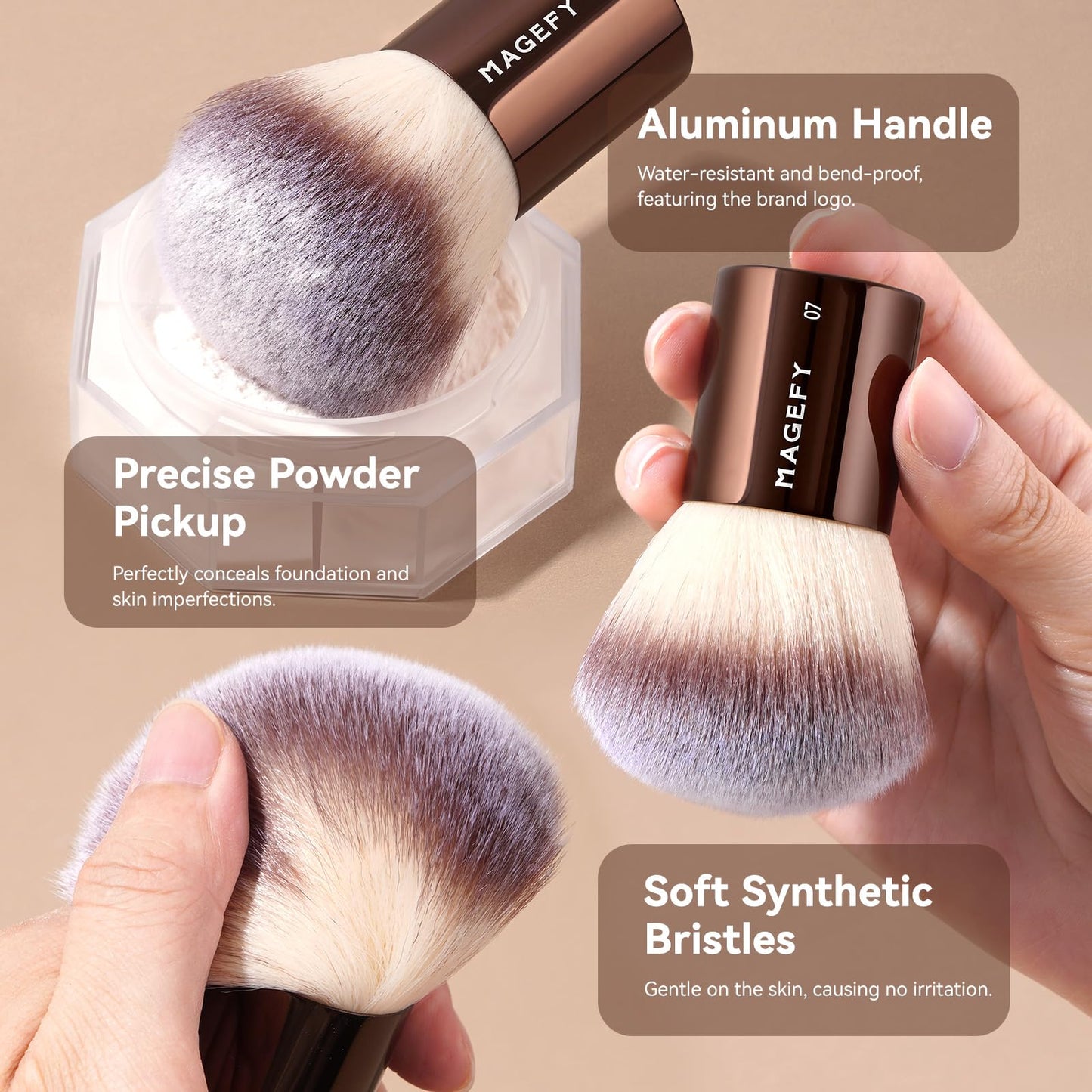 Makeup Brushes MAGEFY Travel Makeup Brush Set Professional Make Up Brushes for Powder Concealers Eye Shadows Eyebrow Countour Blush Brush Tools