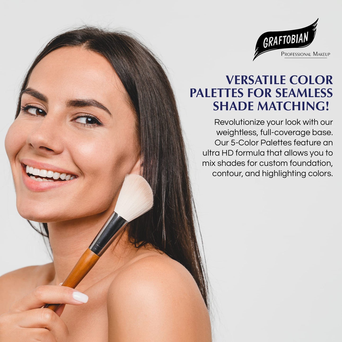 Graftobian HD Glamour Crème Foundation Palette (Ultra-Lights) - High Definition 5 Color Makeup Palette, Cream Based Foundation Concealer and Contour Palette, Full Coverage - Lightest Skin Shades