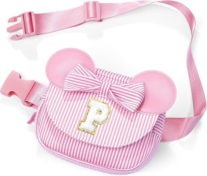 Birthday Gifts for 3 4 5 6 7 8 9 10 11 12 13 Year Old Girls | Gifts for Kids Girls Daughter | Personalized Initial Fanny Pack Belt Bag | Purse for Teen Girl | Pink P