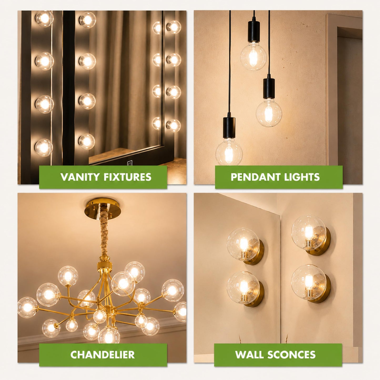 (4 Pack) G25 Globe Light Bulbs – 25W Incandescent, 2700K Soft White, E26 Base, Dimmable – Crystal Clear Vanity Bulbs for Bathroom, Mirror, Pendant Fixtures