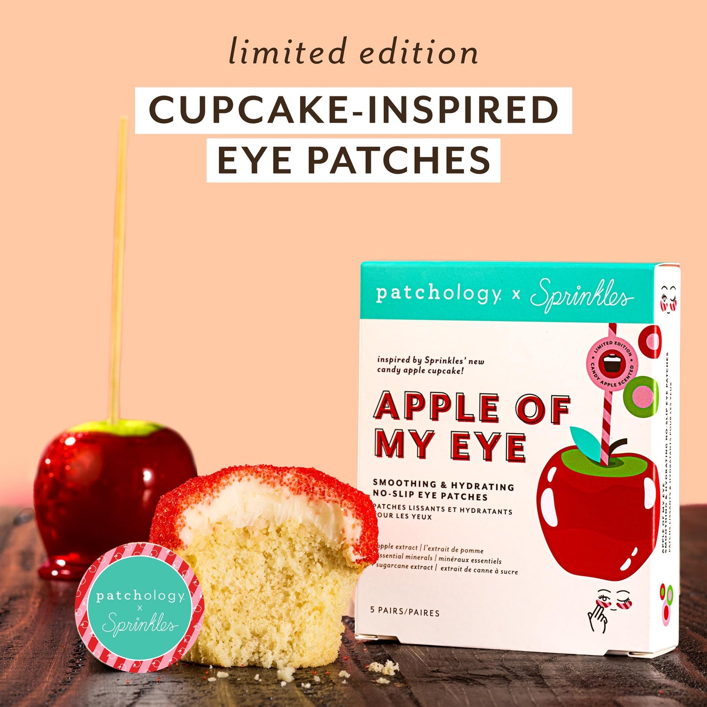 Patchology | Sprinkles (Limited Edition) - Apple of My Eye - Smoothing & Hydrating No-Slip Eye Patches - 5 Pairs