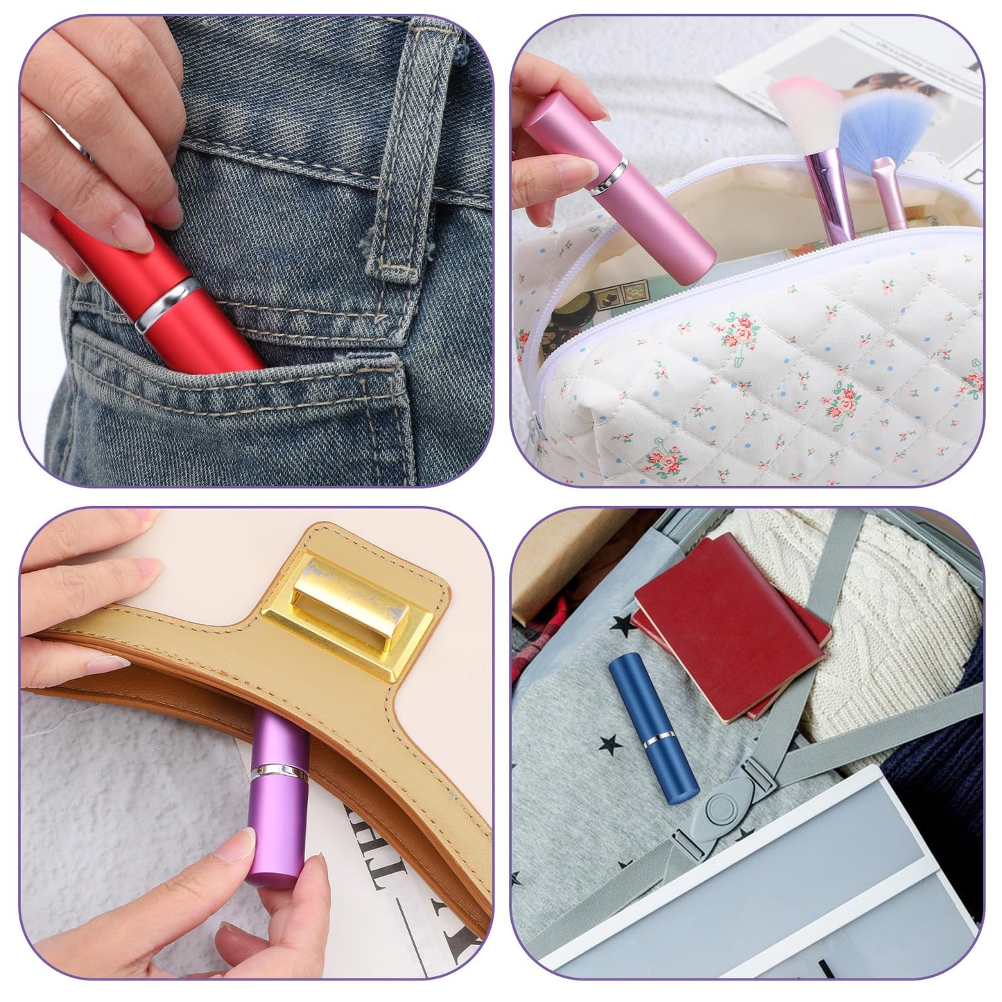 Kegeeei 28 Pcs 5ml Refillable Perfume Atomizer, Mini Travel Spray Bottle, 7 Colors Portable Perfume Bottle For Women and Men