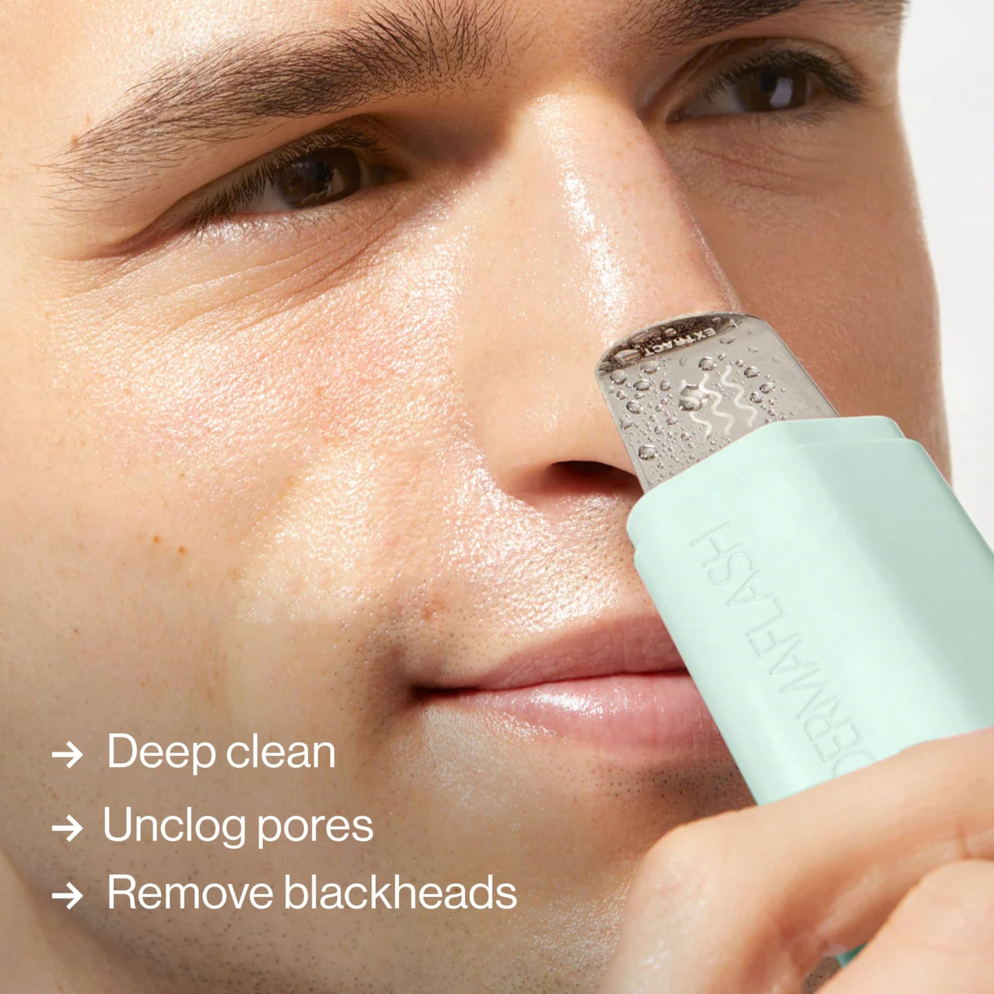 DERMAFLASH DERMAPORE+ Skin Care Device, Ultrasonic 2-in-1 Pore Extractor and Skincare Infuser, Seafoam