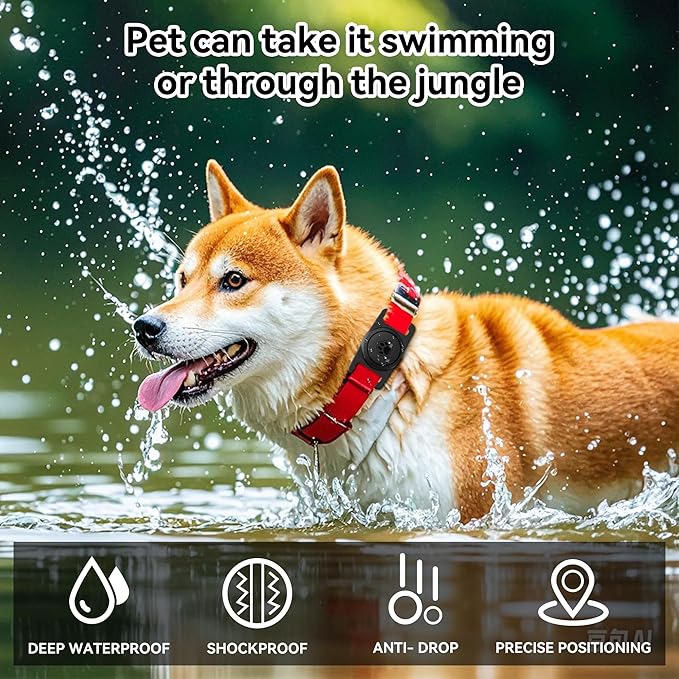 for Airtag Dog Collar Holder 2 Pack,Waterproof cat Collar Holder for Apple AirTag, Silicone Air Tags Case for Cat Dog Collars(Navy&Black)