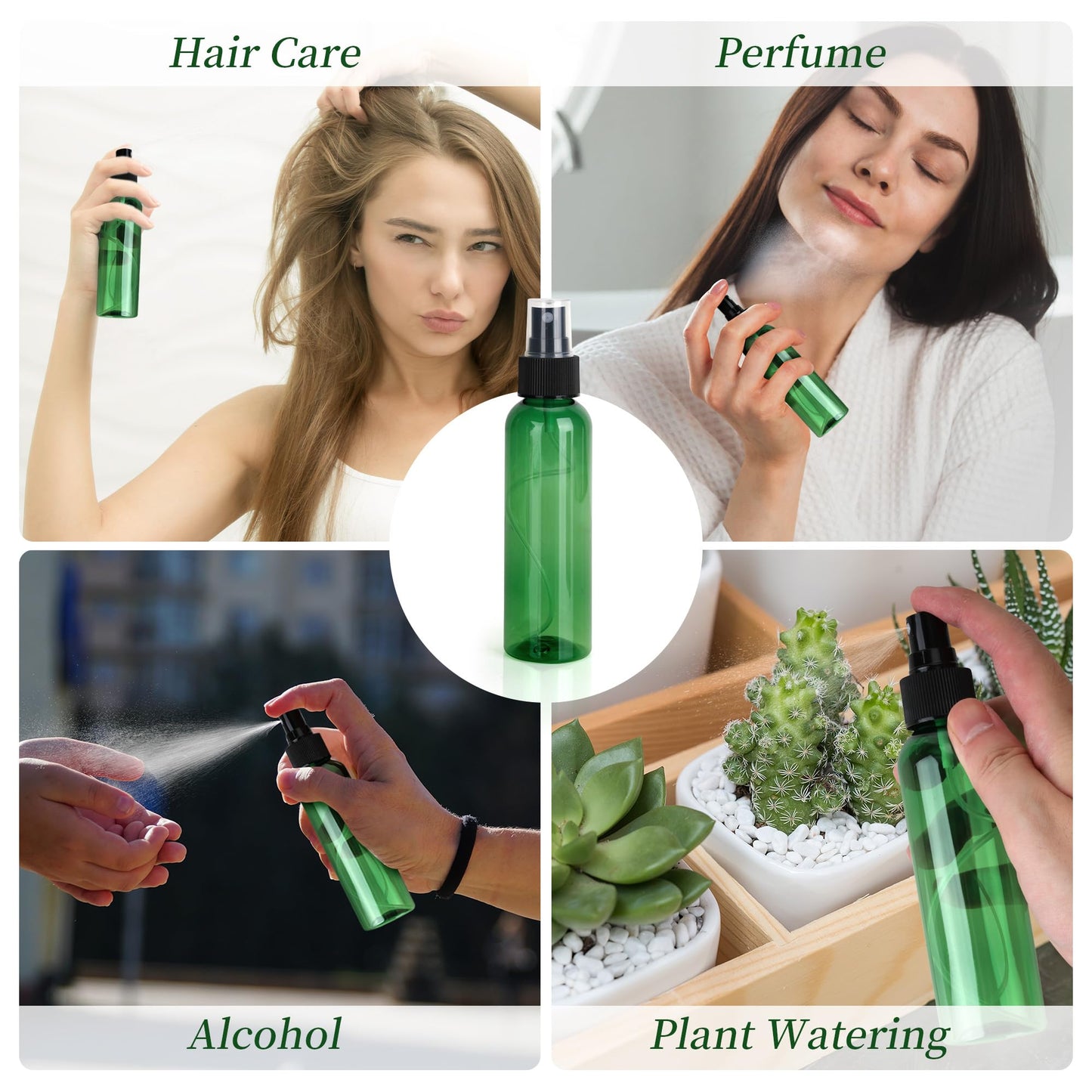 YEUIKERR 36 Pack Fine Mist Small Spray Bottles 4 oz/120 ml Plastic Spray Bottles, Empty Small Travel Spray Bottle, Refillable Mini Sprayer Bottle Bulk with Funnels and Labels, Green