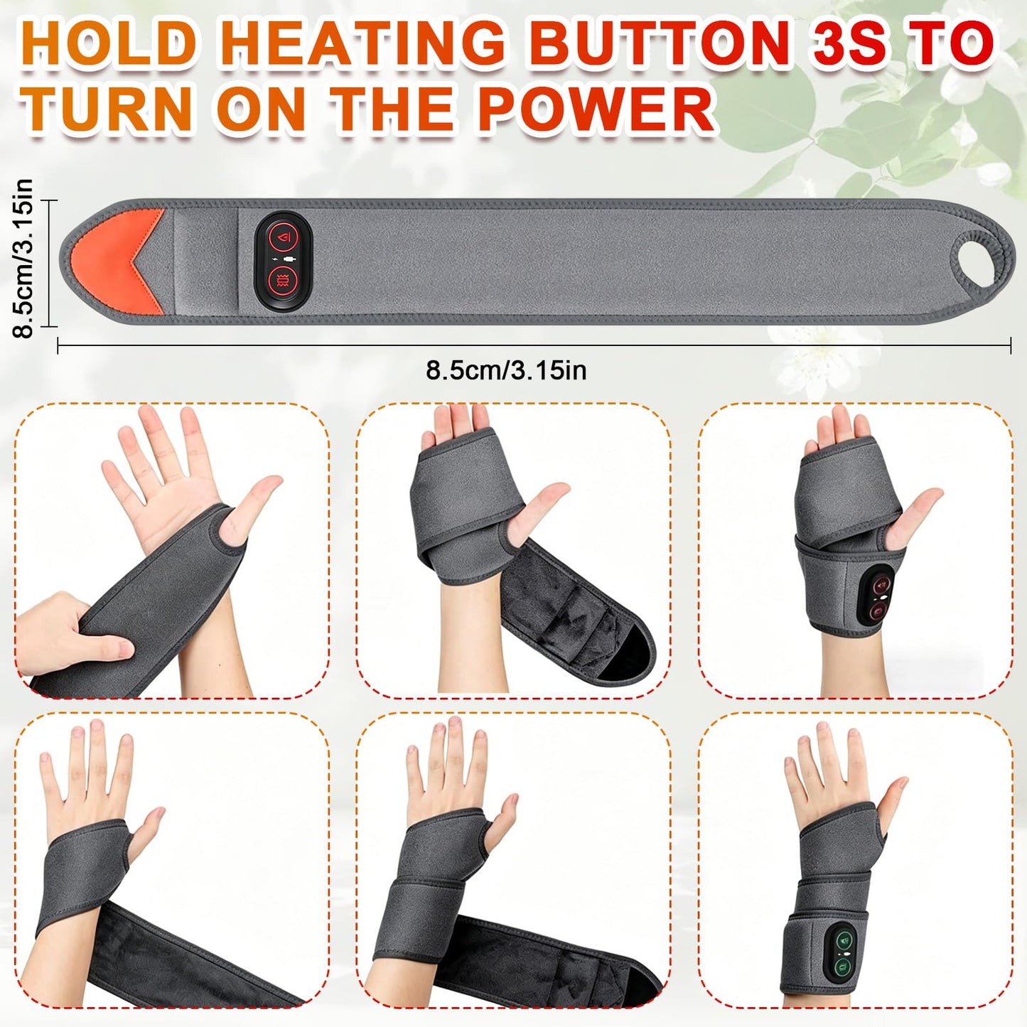 Red Light Therapy for Wrist,Portable 660nm/850nm 36 Red Light Beads Red Light Therapy for Hands with Three-Level Light Adjustment Function and Vibration Massage Effect,Therawrap for Carpal Tunnel