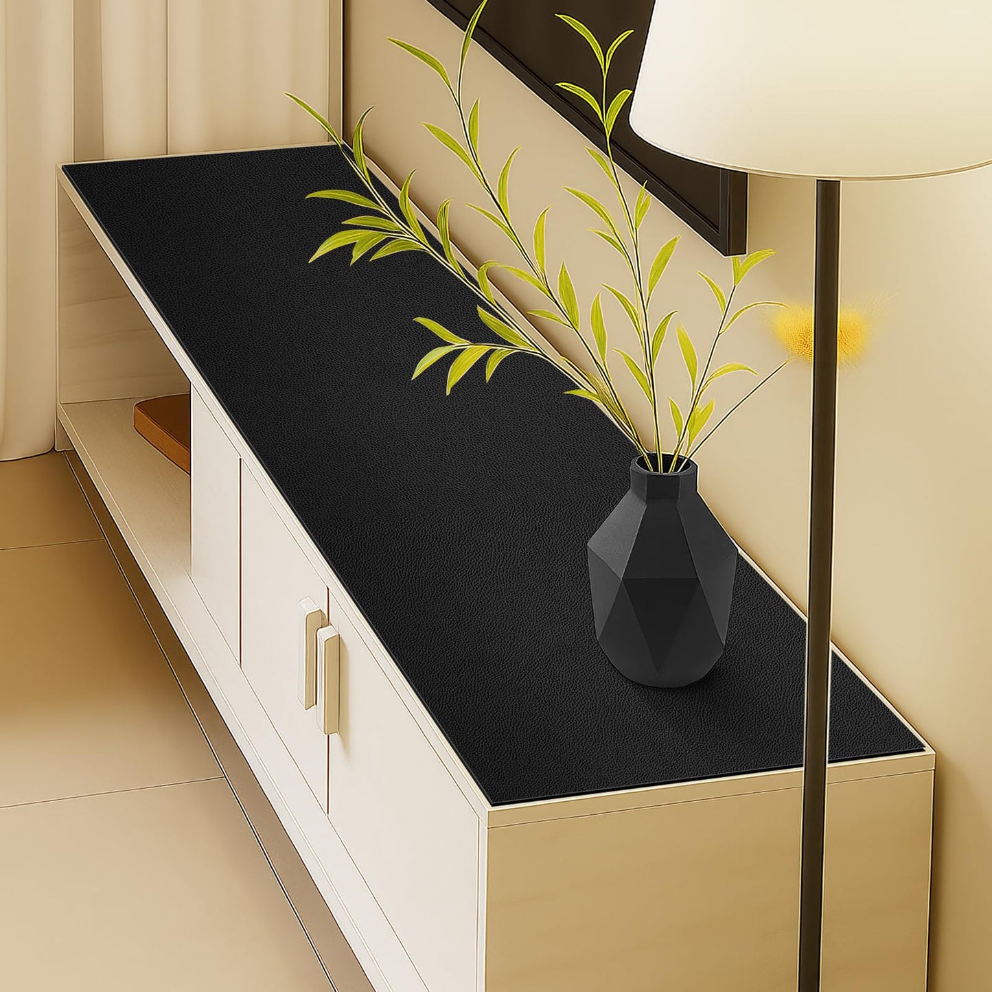 Warmstar Leather Table Cover 25 x48 Inch, 1.8MM Thick PVC Table Protector Waterproof, Desk Cover Protector Non-Slip Table Pad for Kitchen, Dresser, Gaming Desk,Dining Room Table