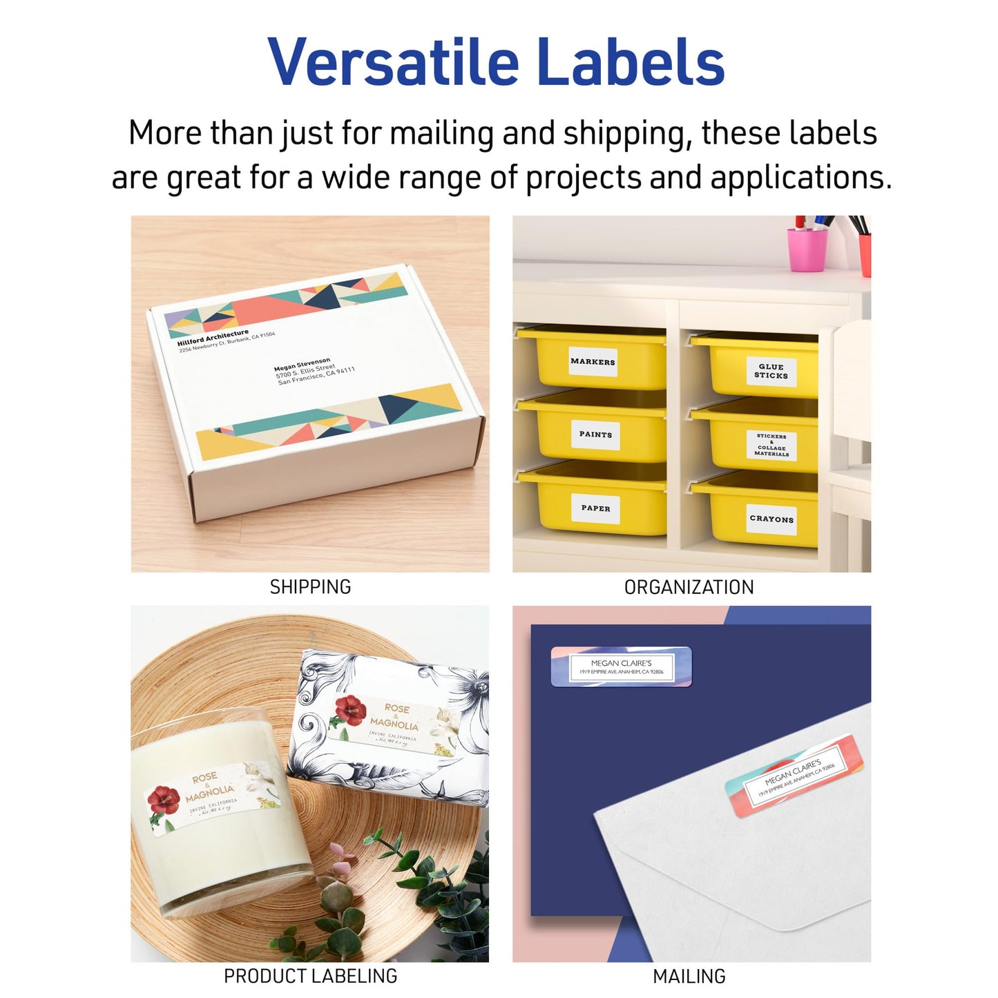Avery Easy Peel Printable Address Labels with Sure Feed, 1" x 2-5/8" Customizable Stickers, White, 1,500 Blank Mailing Labels, Great for Mailing, Shipping, and More (2-Pack of 5260)