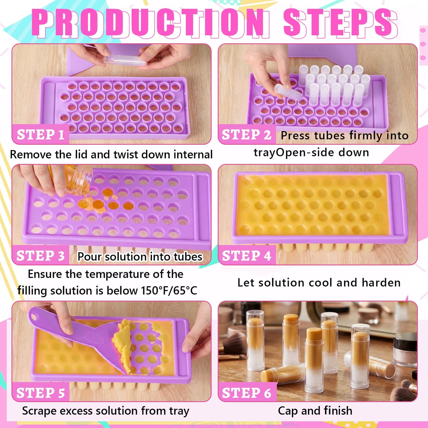 Singhoow 100 Pcs Lip Balm Tubes with 2 Filling Tray and 2 Spatula, 5 g Twist-up Lip Balm Containers with Caps for DIY Homemade Lipsticks, Solid Perfume, Gifts, Bpa Free & Leak Free(Clear)