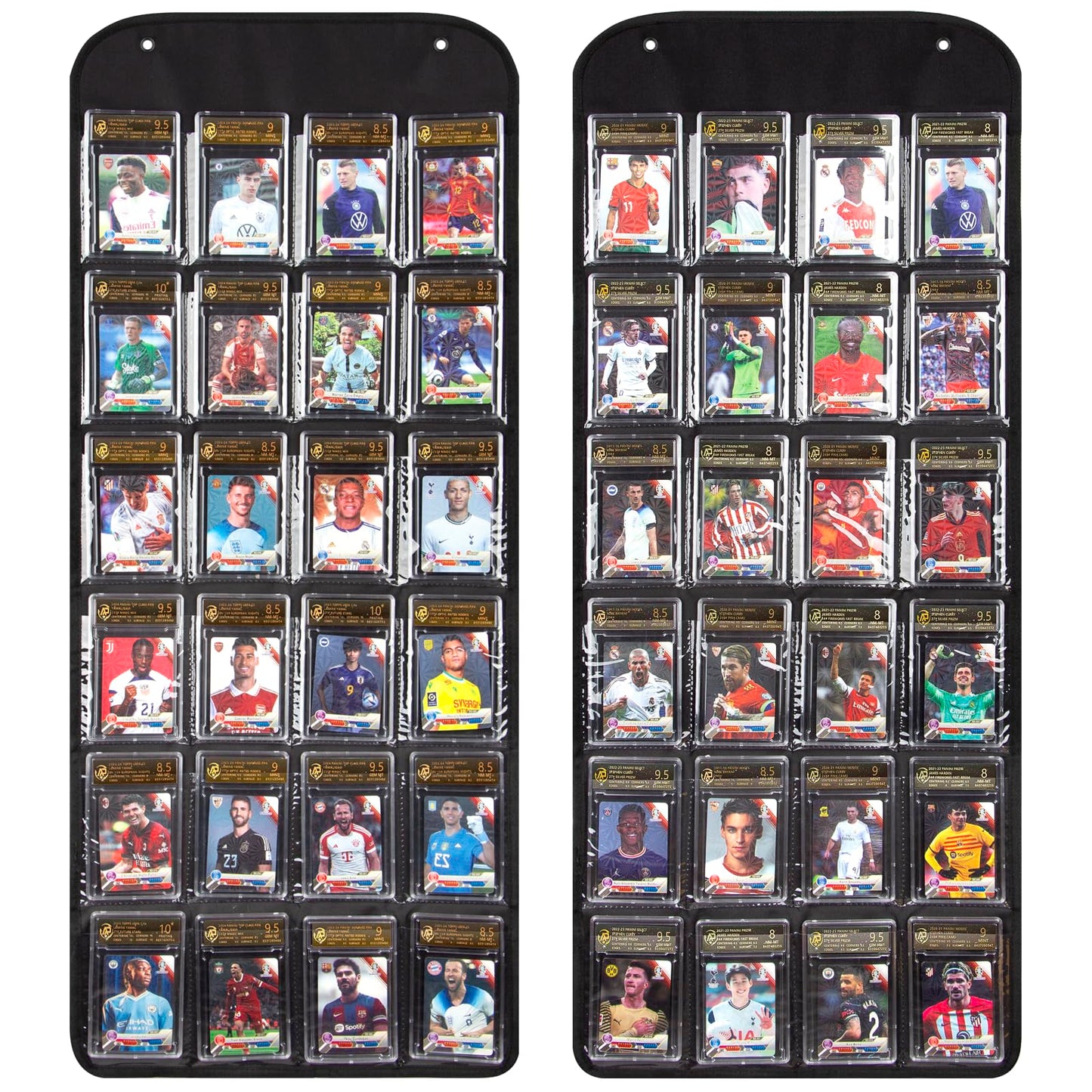 [2 Pack] PSA Trading Card Display Case, 48 Slots Holder for PSA-Graded Cards, Perfect for Display Trading Cards, Baseball, Football, and Basketball Sports Cards PSA Card Storage (Black-2 Pack)