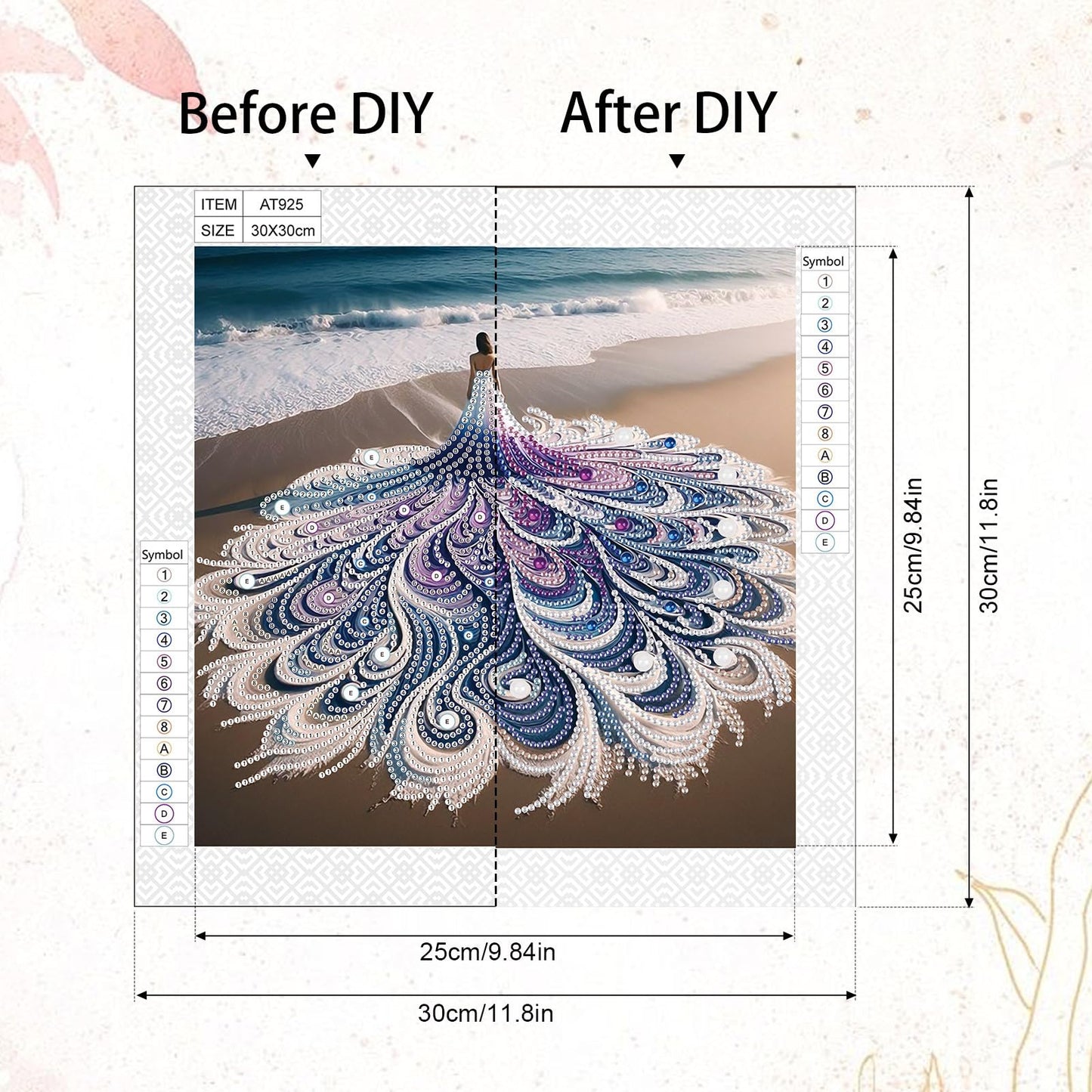 Diamond art Painting Kit, 5D DIY Beach beauty, Special Shape Crystal Artificial Diamond Partial Mosaic Handicraft for Beginners, Wall Decor Art For Bedroom, Office, Living Room, Christmas Gift