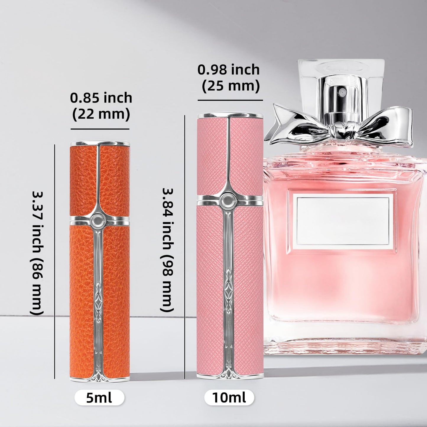 muilsae AF01DB Leather Perfume atomiser, 5ml Bottom Fill Travel Perfume Bottle, Refillable Perfume Dispenser for Women & Men (Deep Blue 5ml)
