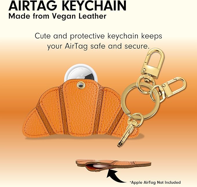 Sonix Keychain Case Compatible with Apple AirTag | Protective AirTag Cover Keychain Charm | Pretzel Croissant