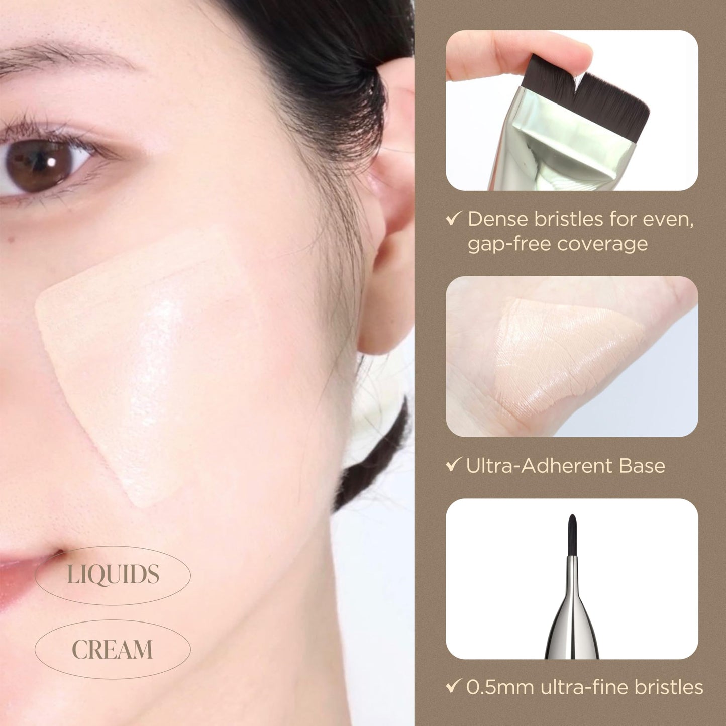 Piccasso Brush FB11 Spatula Brush – Professional Foundation Brush for Liquid Makeup, Flat and Soft Bristles for Seamless Application, Ideal for Liquid Foundation and Cream Face Makeup, Korean Product