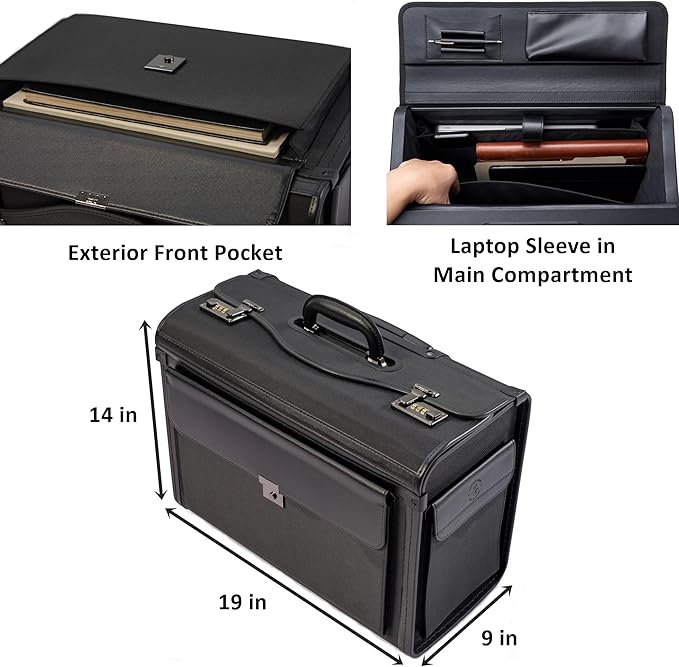 HAMMER ANVIL 19 Wheeled Briefcase Rolling Case Sales Sample Pilot Lawyer Attache