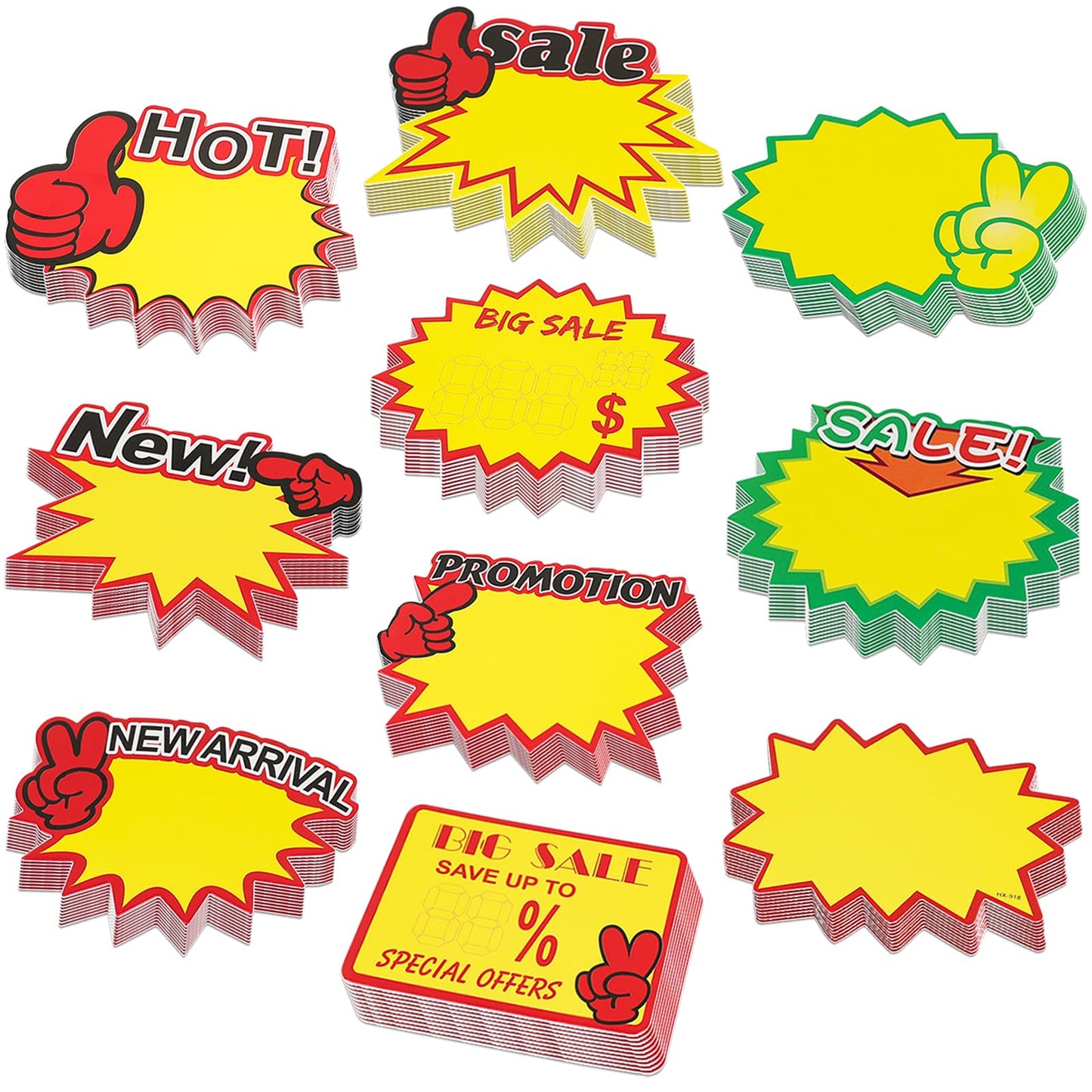 Starburst Sign for Retail Store Large 200pcs yellow