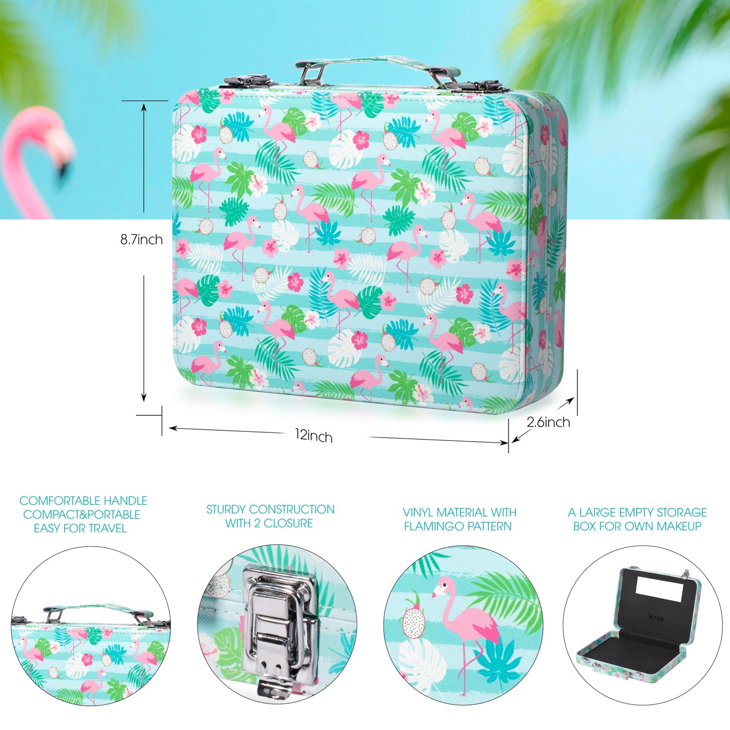 Hot Sugar Makeup Kit for Teenager Girls 13-15, All in One Beginner Makeup Kit for Women Full Kit, Teen Cosmetic Gift Set on Birthday Christmas (Green Flamingo)
