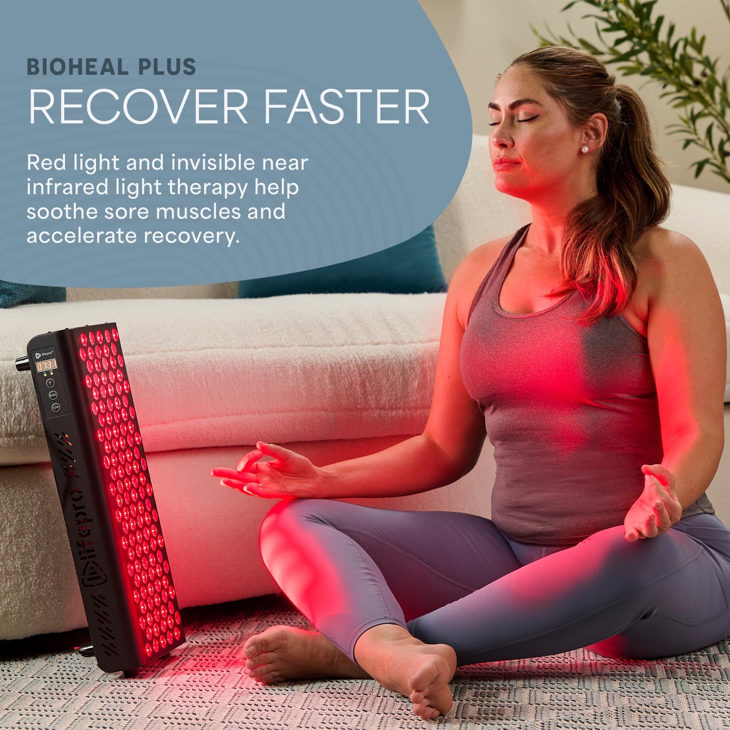 Lifepro Red Light Therapy for Body Panel - 90 & 120 Dual Chip LEDs - 660nm & 850nm Near Infrared Full Body Red Light Therapy Panel - for Daily Wellness & Comfort -Includes Hanging Kit and Eyewear