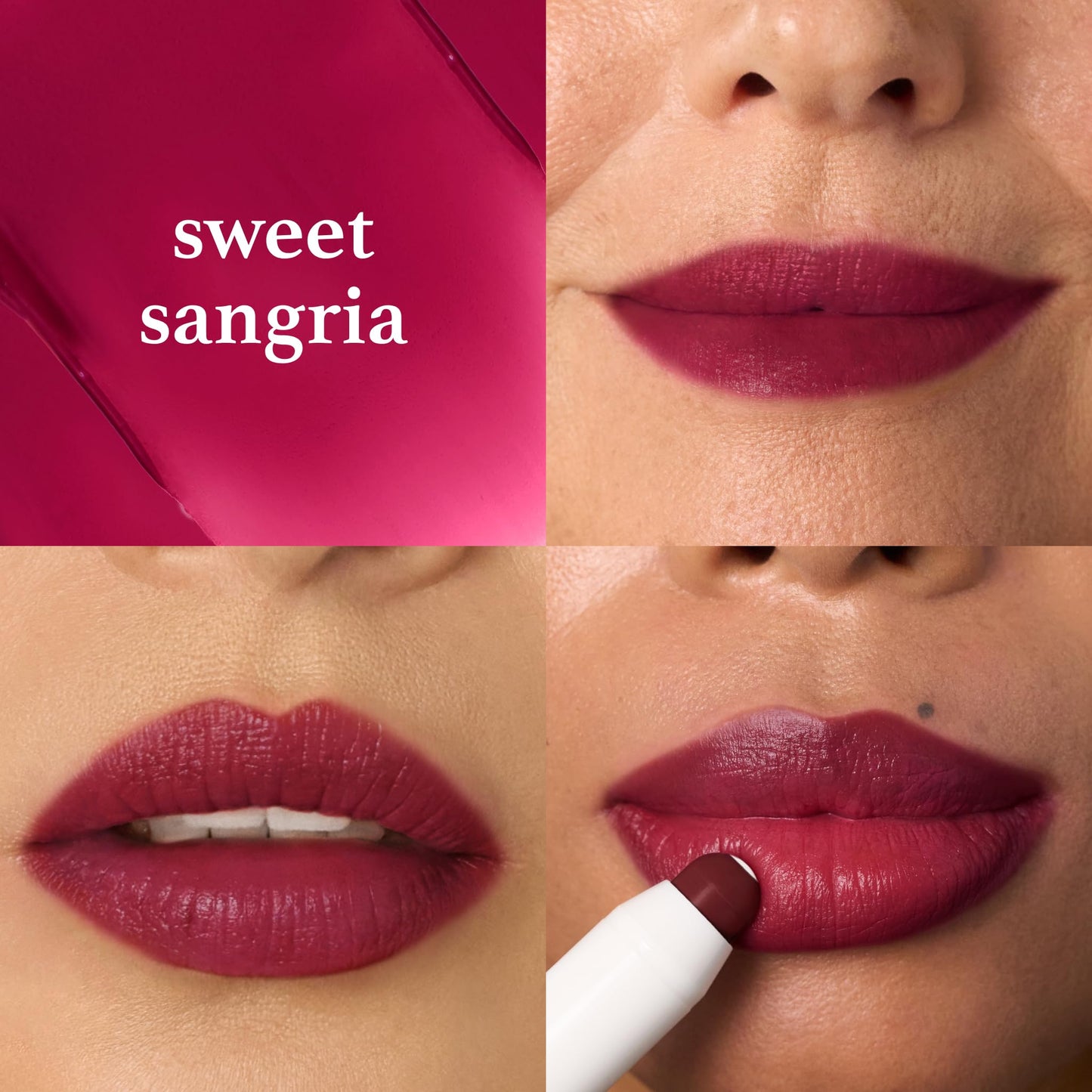 Julep Eyeshadow 101 Crème to Powder Waterproof Eyeshadow Stick, Smoky Tawny Matte & It's Balm Lip Balm Crayon, Full-Coverage Lipstick & Lip Moisturizer with Semi Gloss Finish, Sweet Sangria