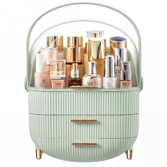 Makeup Organizer Skincare Organizers - Cosmetic Display Cases with Transparent Cover, SkinCare Organizers for Bathroom Countertop, Bedroom Vanity Desk, Lipstick Organizer, White