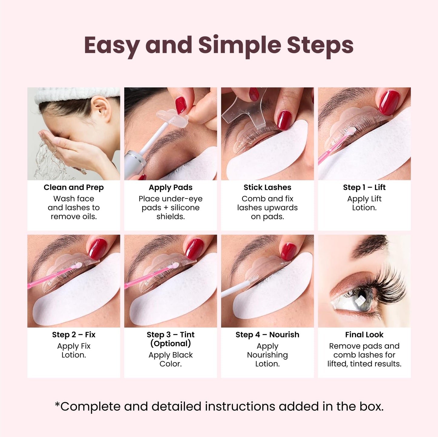 Korean Lash Lift Kit – Instant, Salon-Quality Curls with Nourishing Ingredients – Easy DIY Kit – 8 Weeks Long-Lasting Lift- Improves Lash Growth- LIVIA