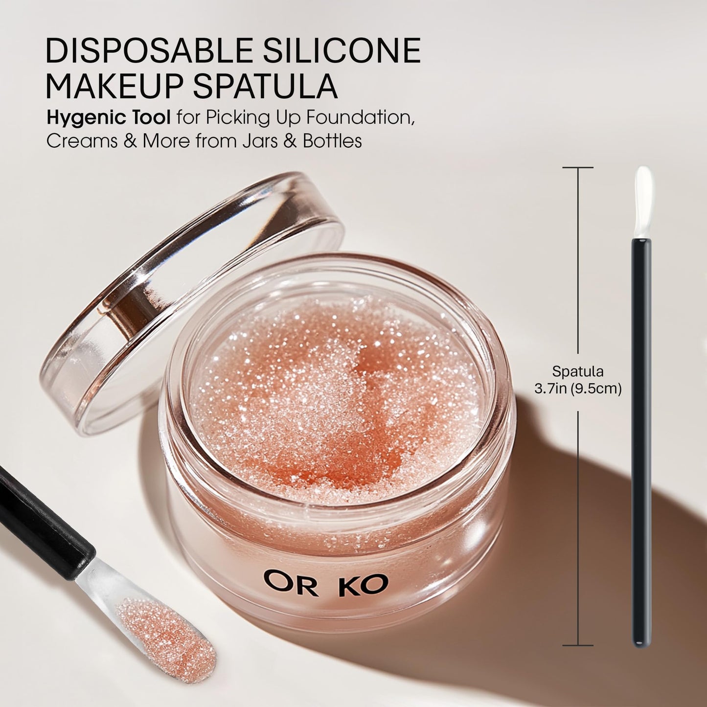 OR KO Disposable Makeup Applicator Kit with Spatulas, Lip Applicators, Eyeliner Brushes, Sponge, Eye Brow & Mascara Brush Includes Portable Collapsible Trash Bin Ideal for Makeup Artist